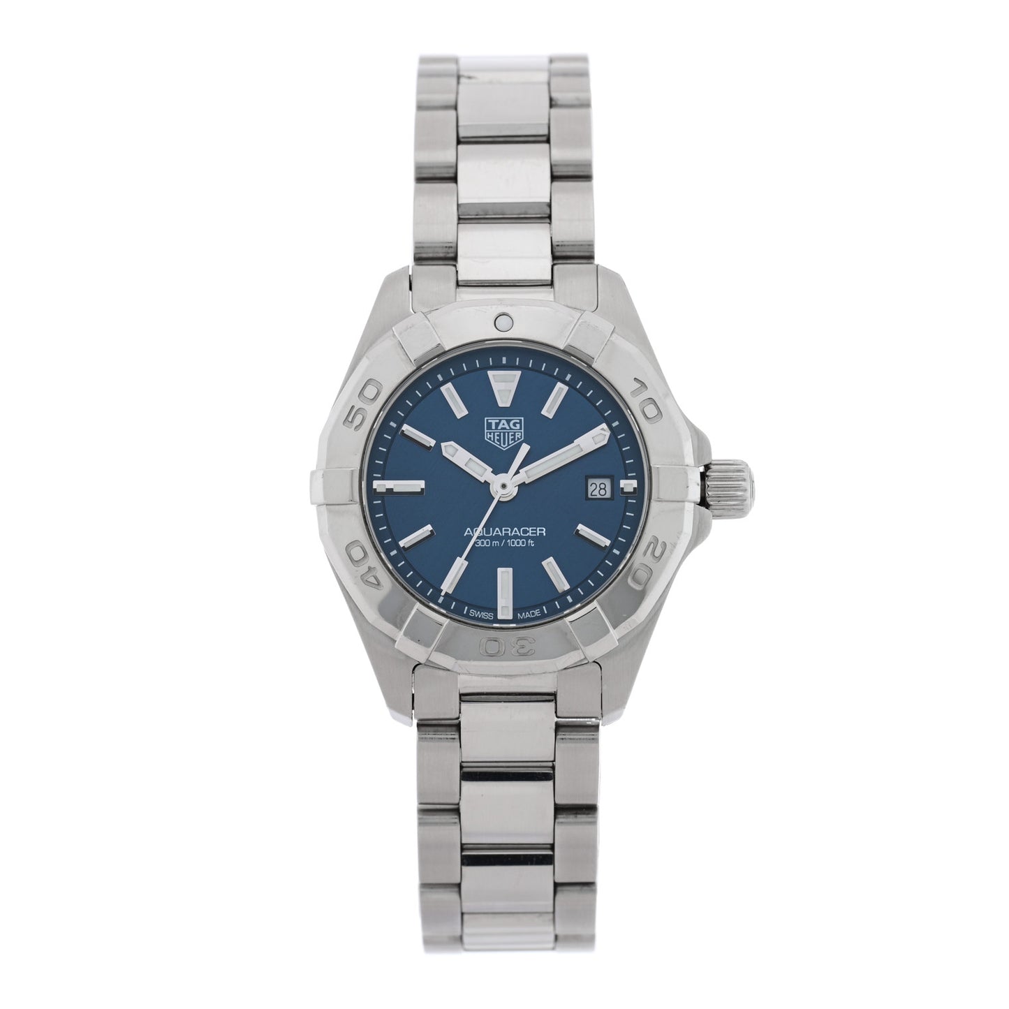 Stainless Steel 27mm Aquaracer Lady Quartz Watch Blue WBD1412