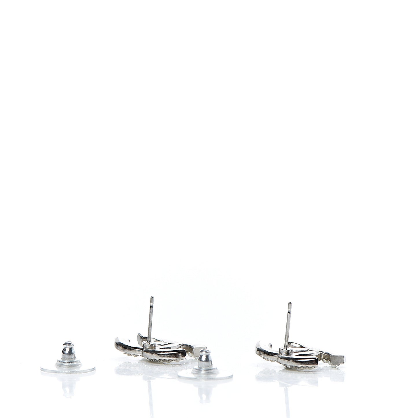 Pearl Crystal CC Snow Palace Earrings Silver
