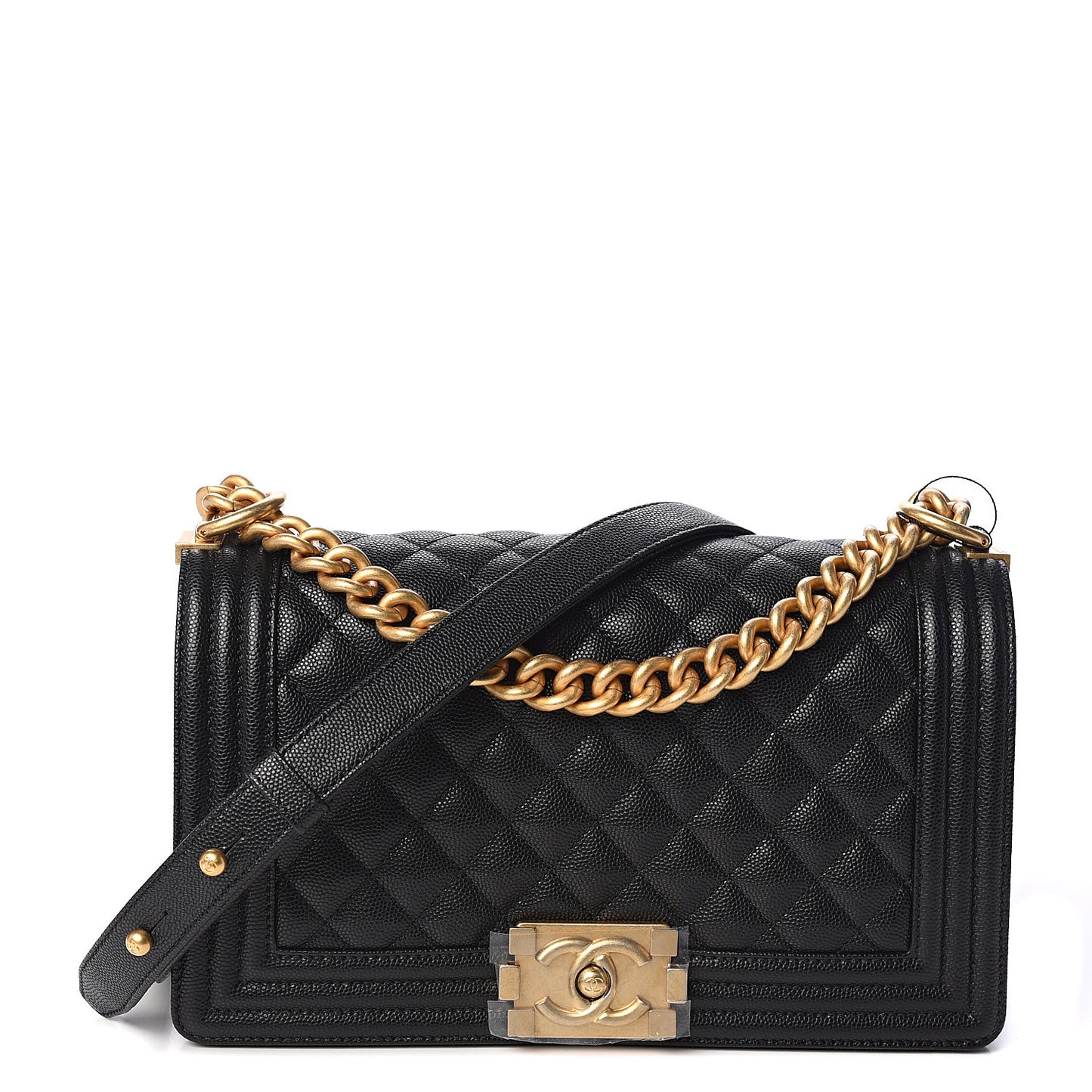 Caviar Quilted Medium Boy Flap Black