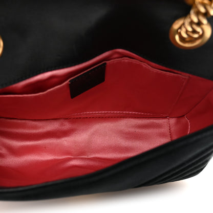 Gucci Velvet Matelasse Mini GG Marmont Shoulder Bag Black 5 of 10