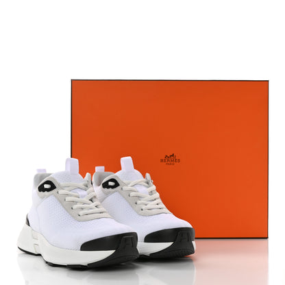 Hermes Technical Knit Suede Heros Sneakers 36 White 10 of 10