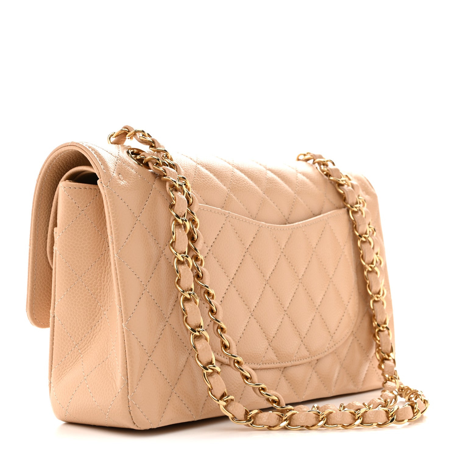 Chanel Caviar Quilted Medium Double Flap Beige 3 of 11