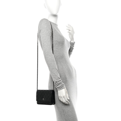 Chanel Lambskin Quilted Wallet On Chain WOC Black 3 of 11