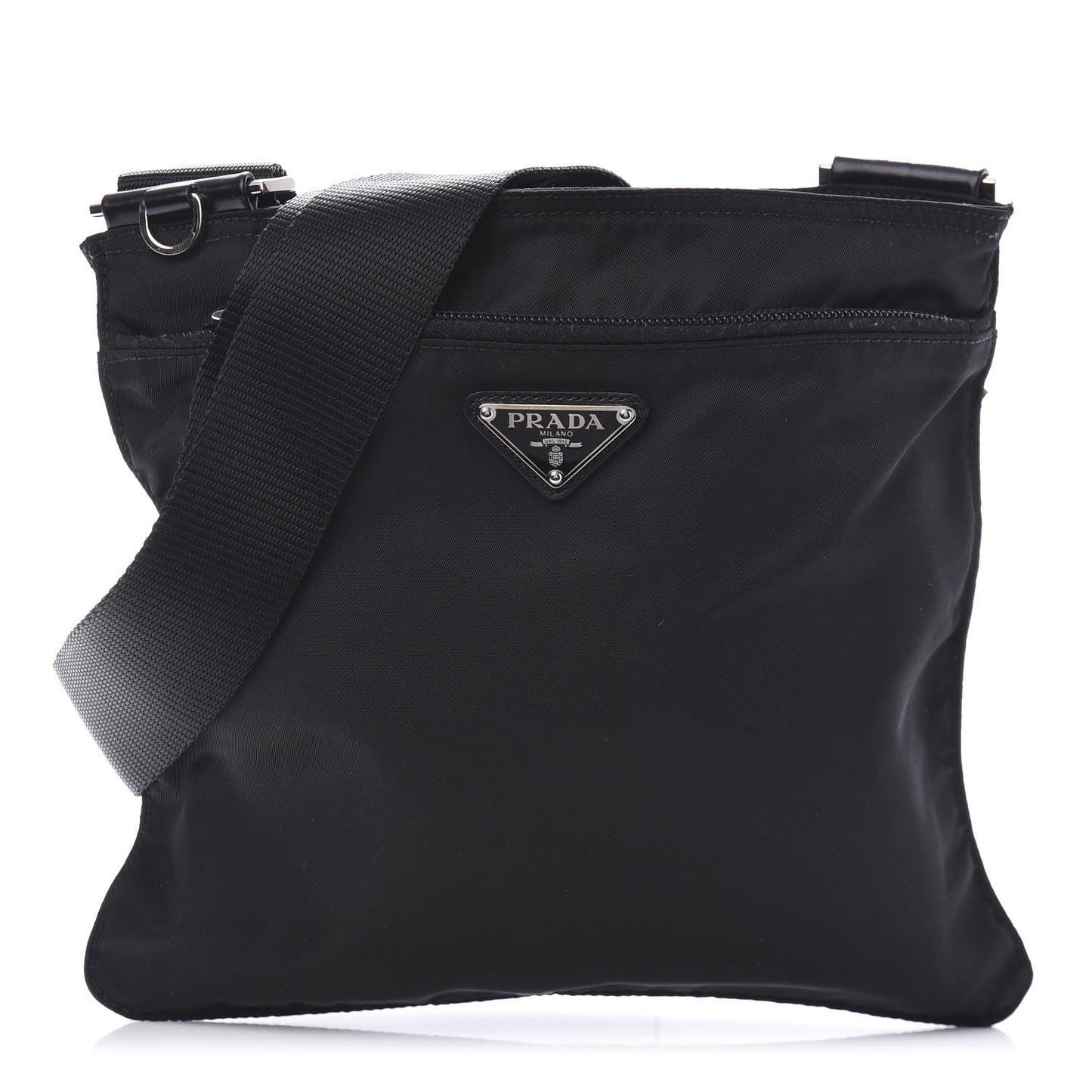 Nylon Vela Flat Messenger Bag Black