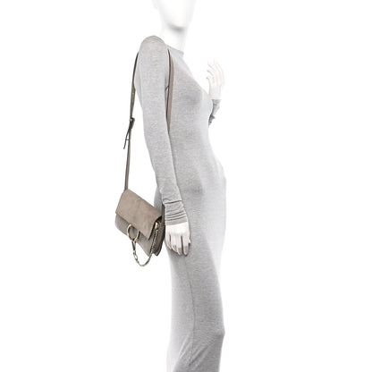 Chloe Suede Calfskin Small Faye Shoulder Bag Motty Grey 2 of 14