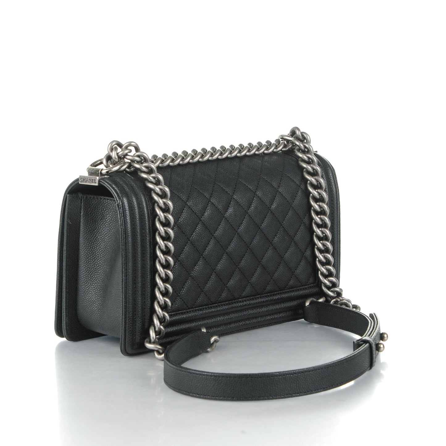 Caviar Quilted Medium Boy Flap Black