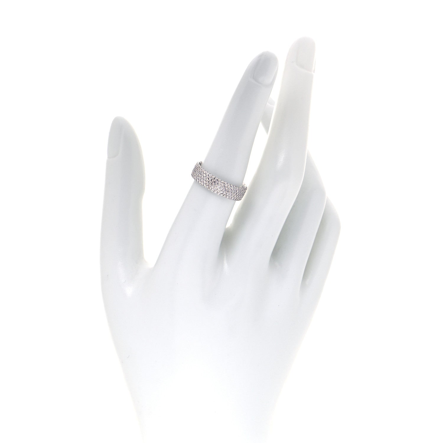 Tiffany 18K White Gold Diamond Metro Five-Row Ring 56 7.5 2 of 6