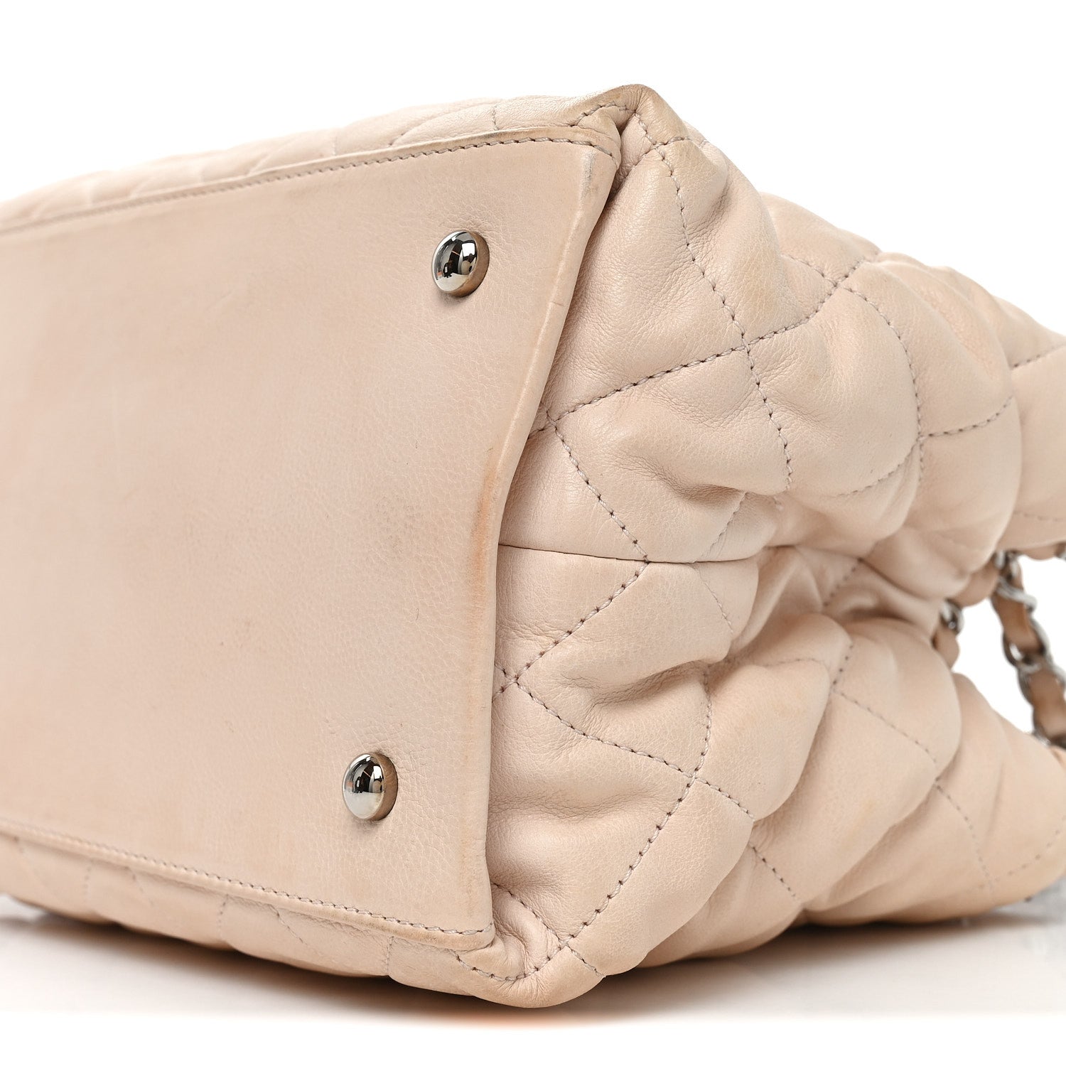 Chanel Lambskin Quilted Mini Chain Me Tote Light Beige 10 of 10