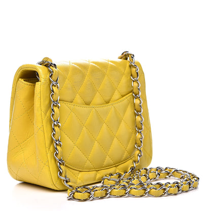 Chanel Lambskin Quilted Mini Square Flap Yellow 3 of 16