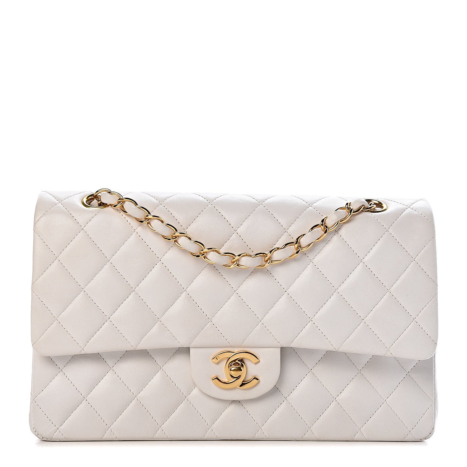Chanel Lambskin Quilted Medium Double Flap White 1 of 17