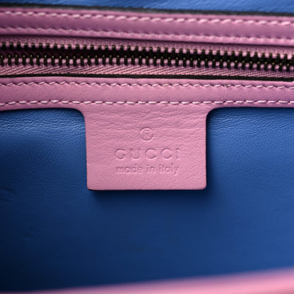 Gucci Snakeskin Sylvie Web Small Queen Margaret Top Handle Bag Pink 6 of 11