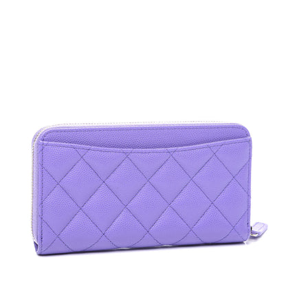 Chanel Caviar Quilted Medium Zip Around Wallet Purple 2 of 10