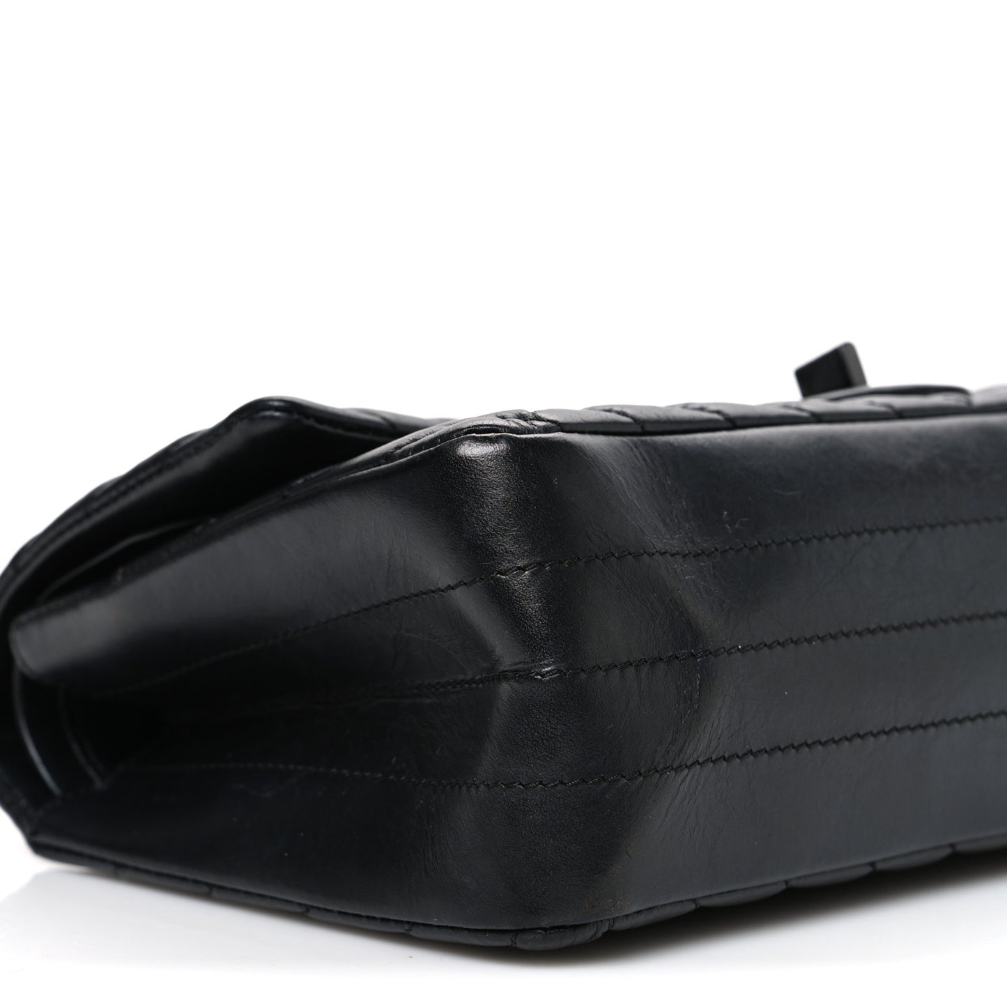 Aged Calfskin Chevron Quilted 2.55 Reissue 225 Flap So Black