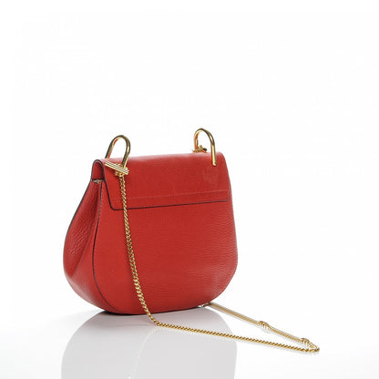 Chloe Grained Lambskin Drew Shoulder Bag Plaid Red 3 of 9