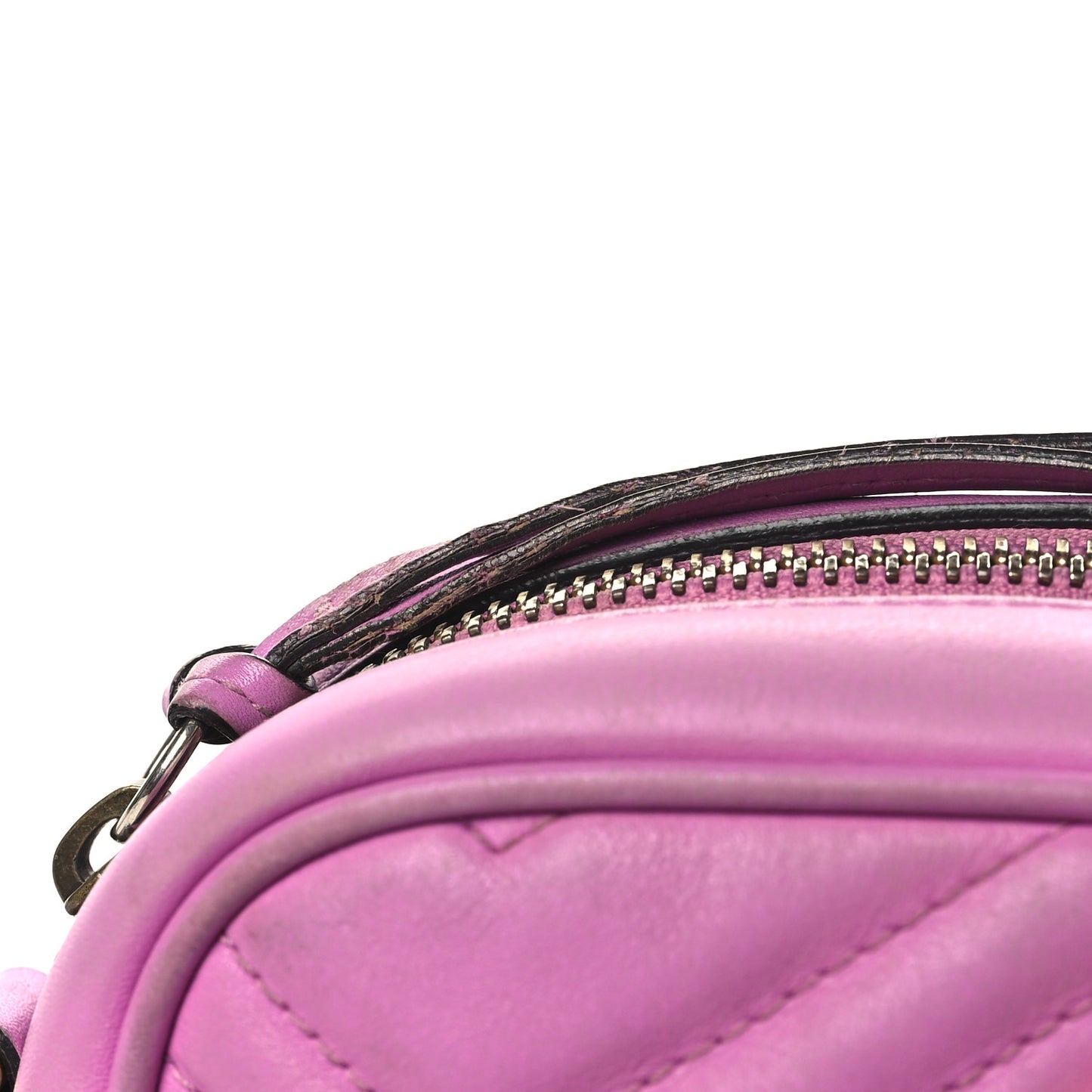 Calfskin Matelasse Mini GG Marmont Chain Shoulder Bag Candy Mousse