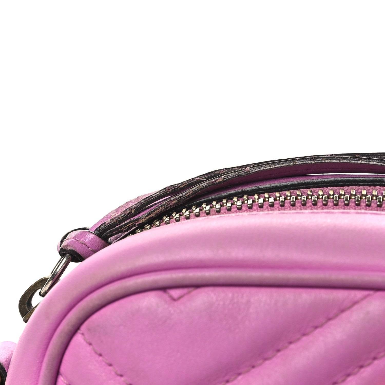 Gucci Calfskin Matelasse Mini GG Marmont Chain Shoulder Bag Candy Mousse 12 of 15