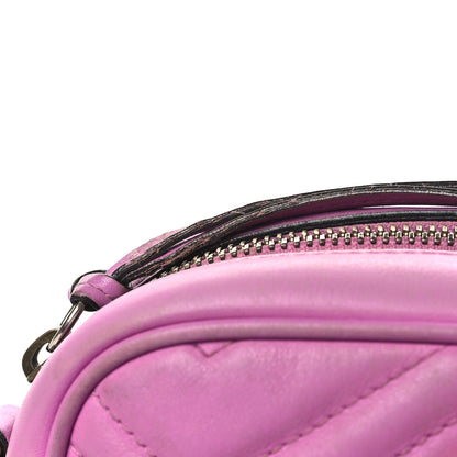 Gucci Calfskin Matelasse Mini GG Marmont Chain Shoulder Bag Candy Mousse 12 of 15