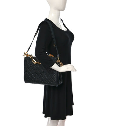 Louis Vuitton Lambskin Embossed Monogram Coussin MM Black 2 of 8