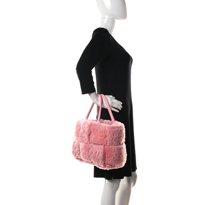 Bottega Veneta Shearling Small Intrecciato Arco Tote Popsicle 2 of 9