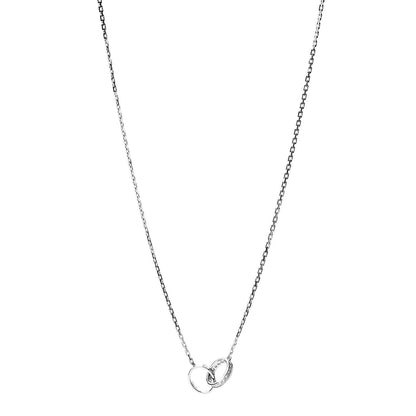 Cartier 18K White Gold Diamond Interlocking LOVE Necklace 1 of 8
