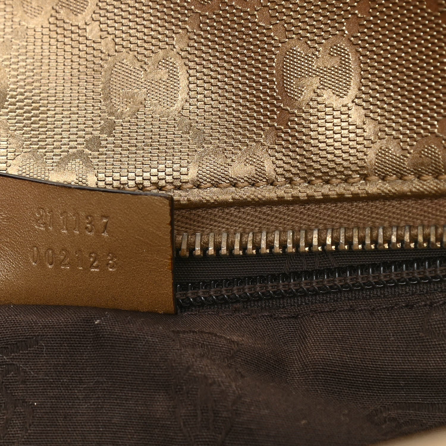 Gucci Imprime Monogram Medium Zippered Shopping Tote Champagne 7 of 11