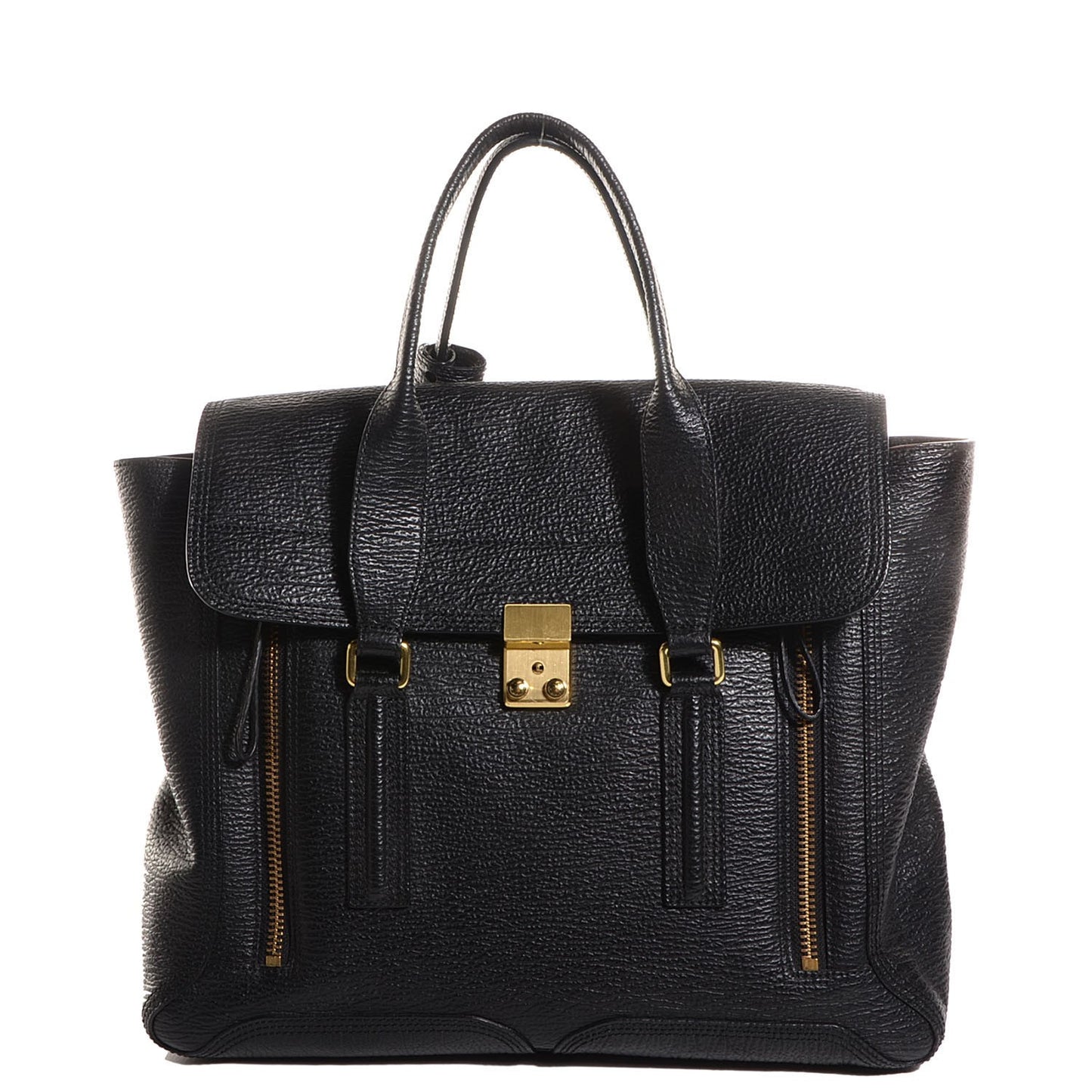 3.1 Leather Large Pashli Satchel Black