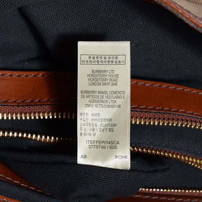 Burberry House Check Bridle Calfskin Medium Gosford Hobo Dark Tan 11 of 12