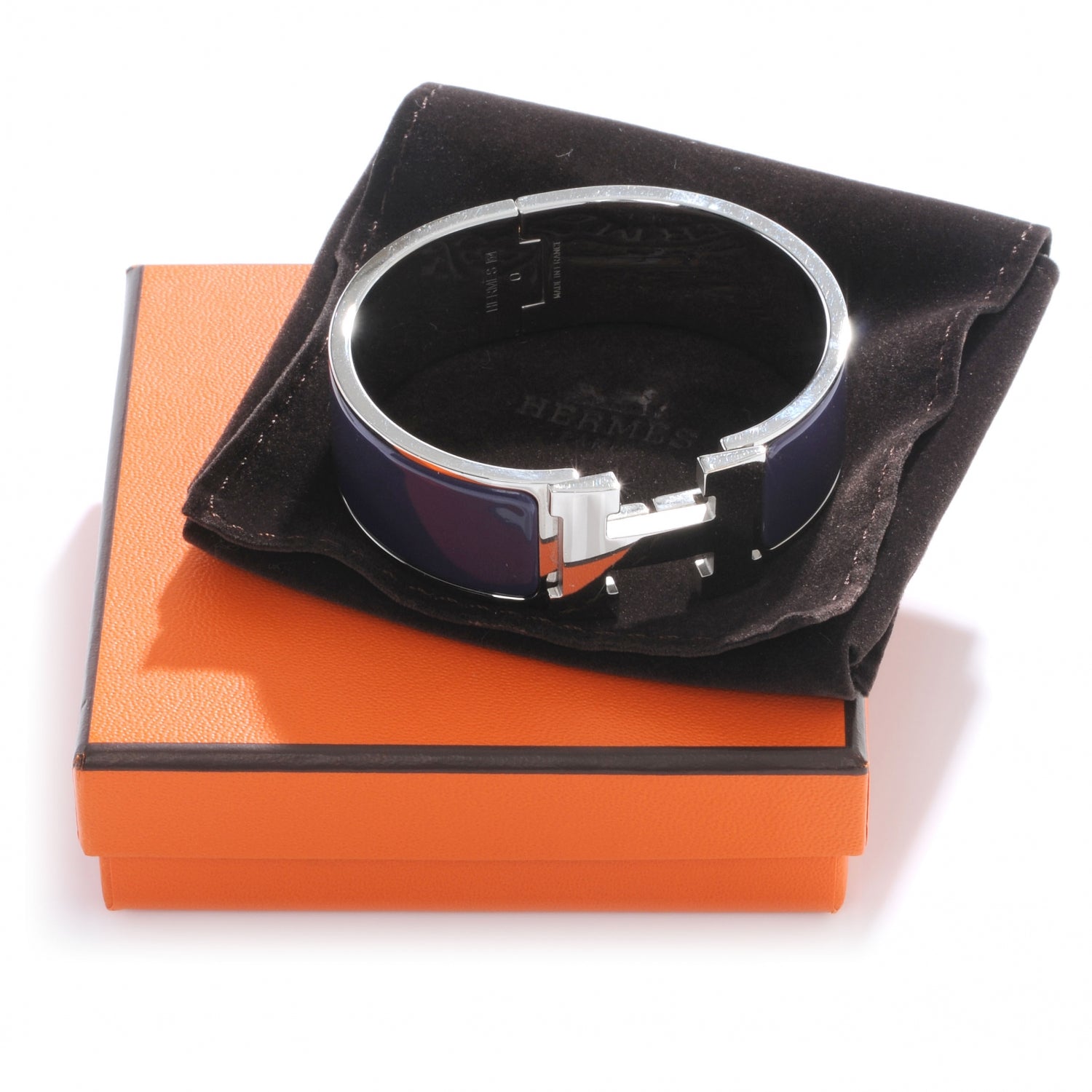 Hermes Enamel Wide Clic Clac H Bracelet PM Purple 6 of 6