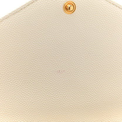 Saint Laurent Grain De Poudre Mixed Matelasse Triquilt Monogram Chain Wallet Blanc Vintage 11 of 15