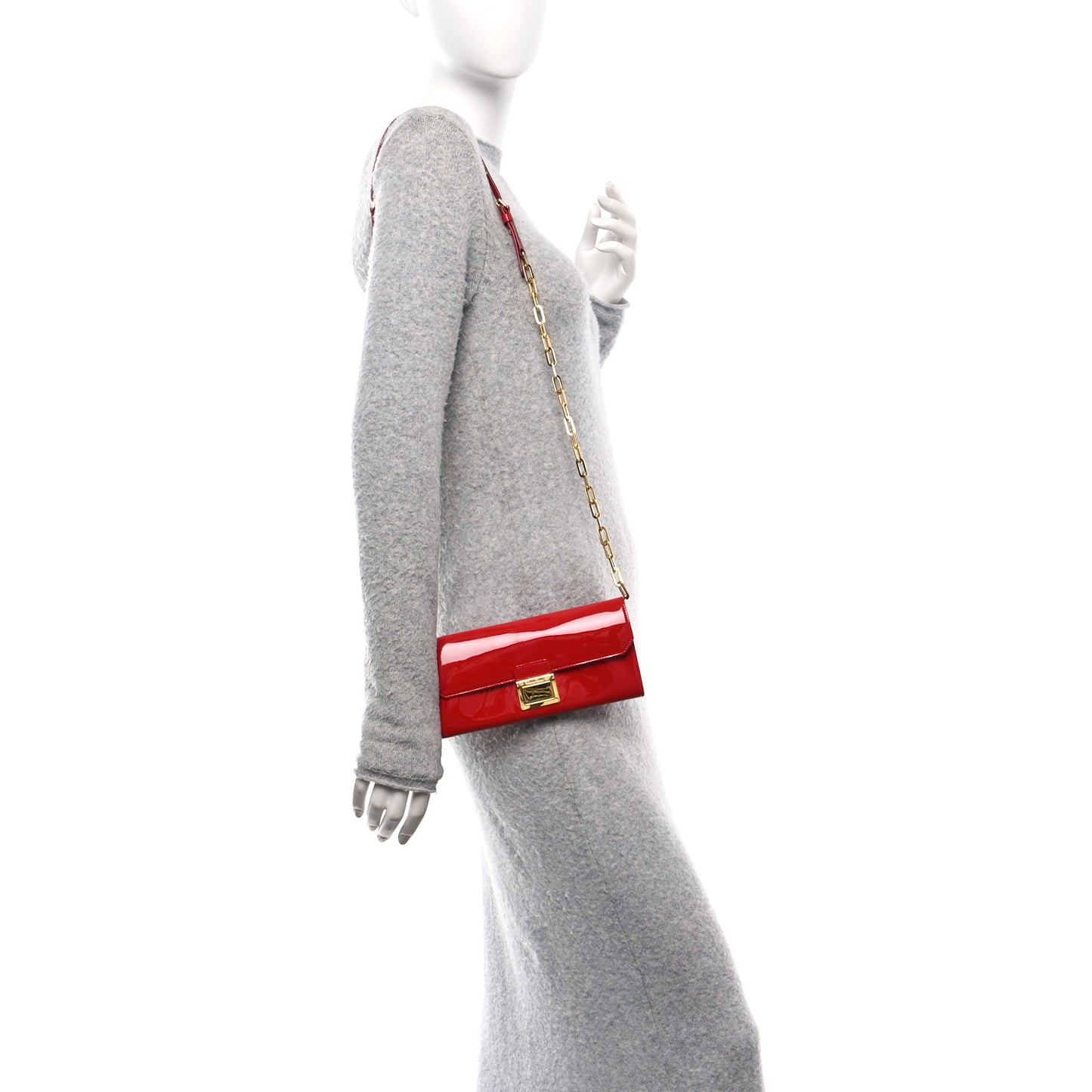 Vernice Madras Wallet On Chain Rosso
