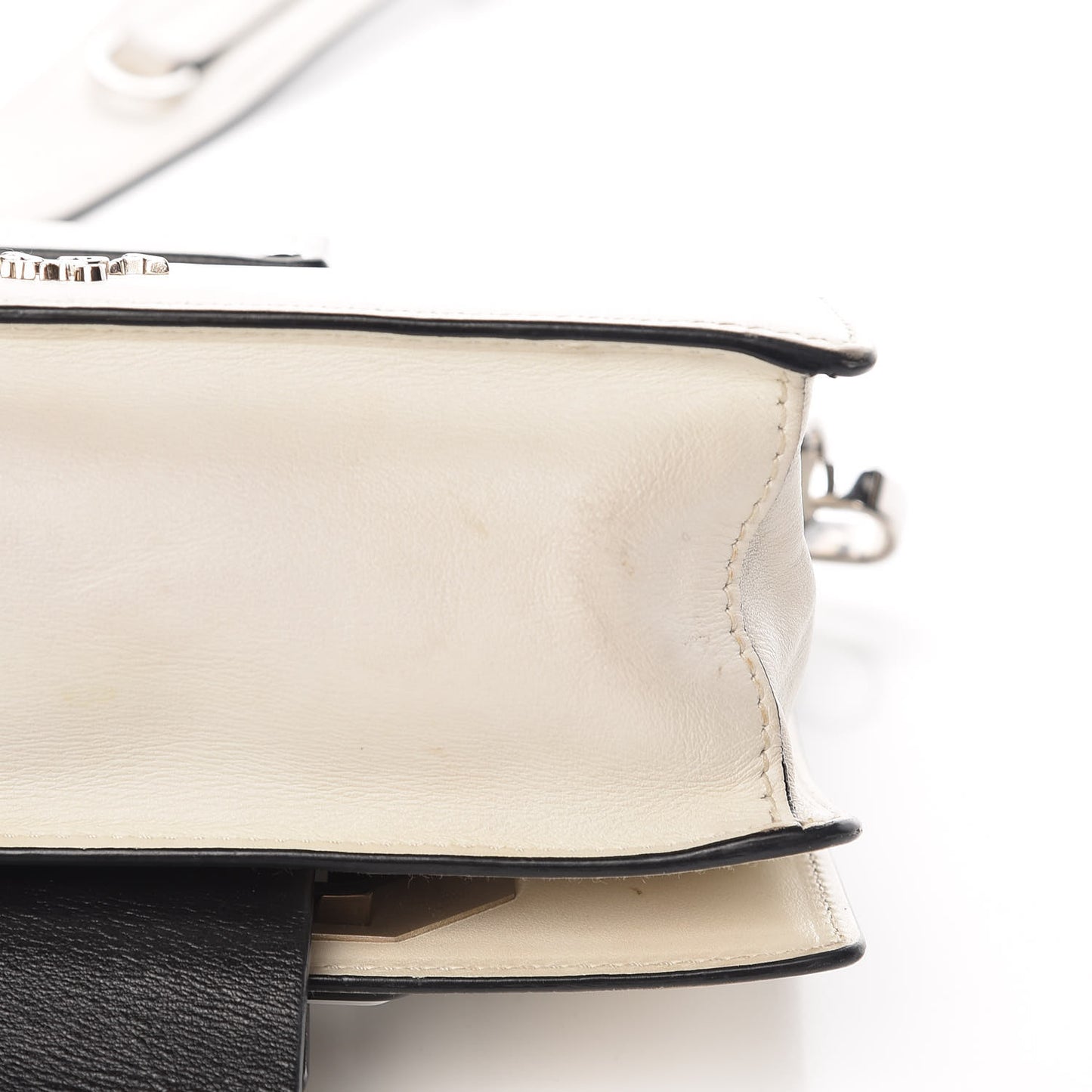 City Calf Plex Ribbon Bag White Black