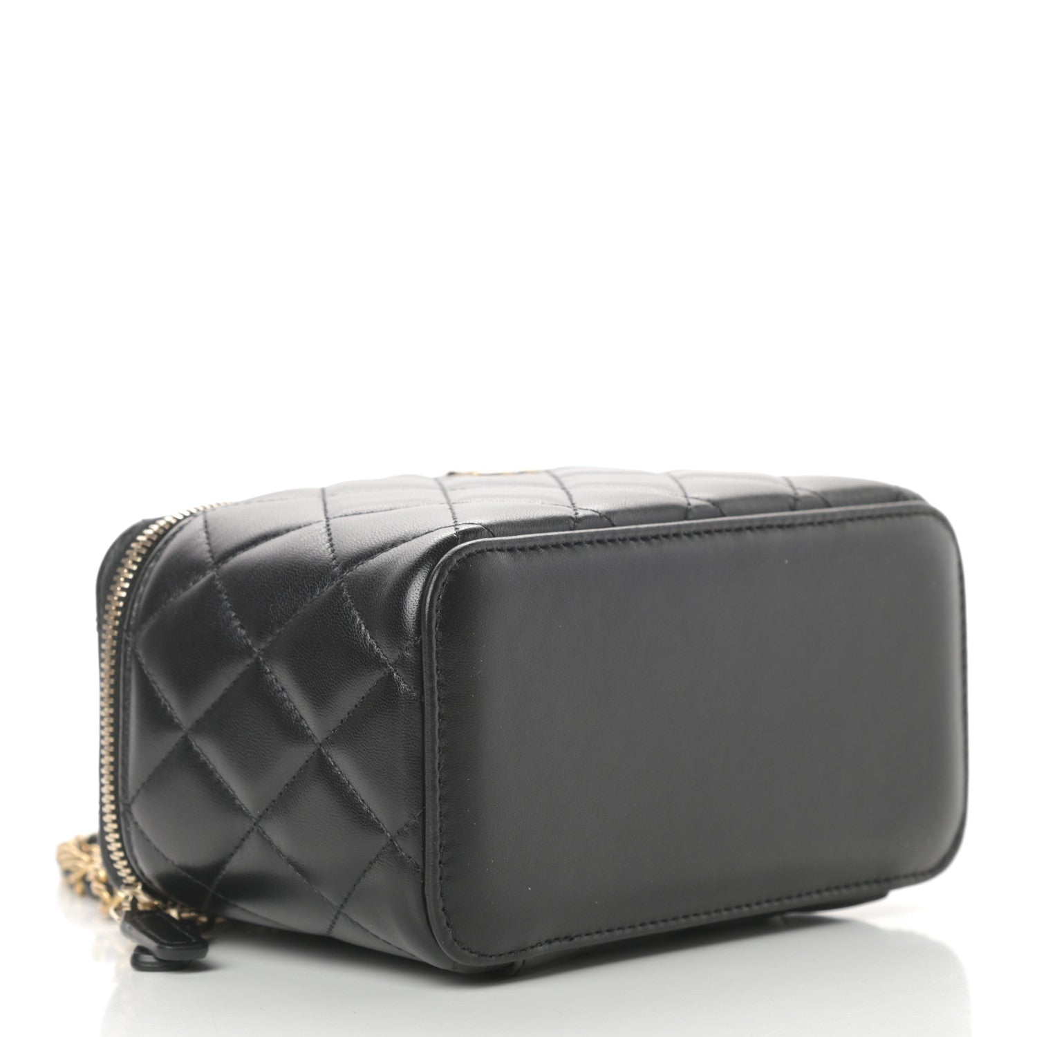 Chanel Lambskin Quilted Small Top Handle Vanity Case With Chain Black 4 of 11