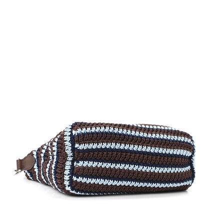 Miu Miu Fabric Crochet Mini Spirit Bag Cacao Celeste 3 of 9