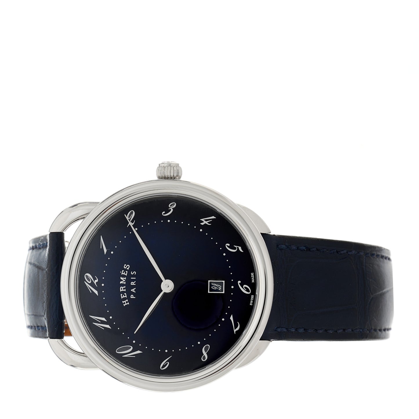 Stainless Steel Alligator 40mm Arceau Quartz Watch Bleu Abysse