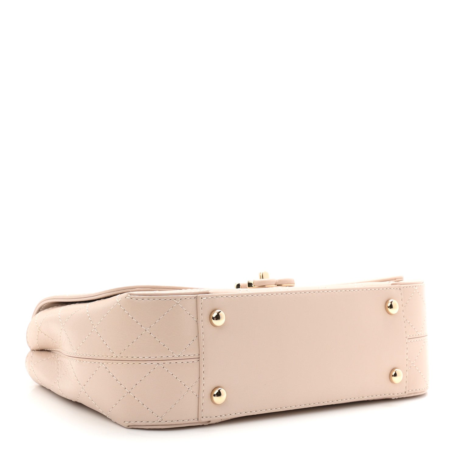 Chanel Calfskin Stitched Medium Covered CC Flap Bag Beige 3 of 10