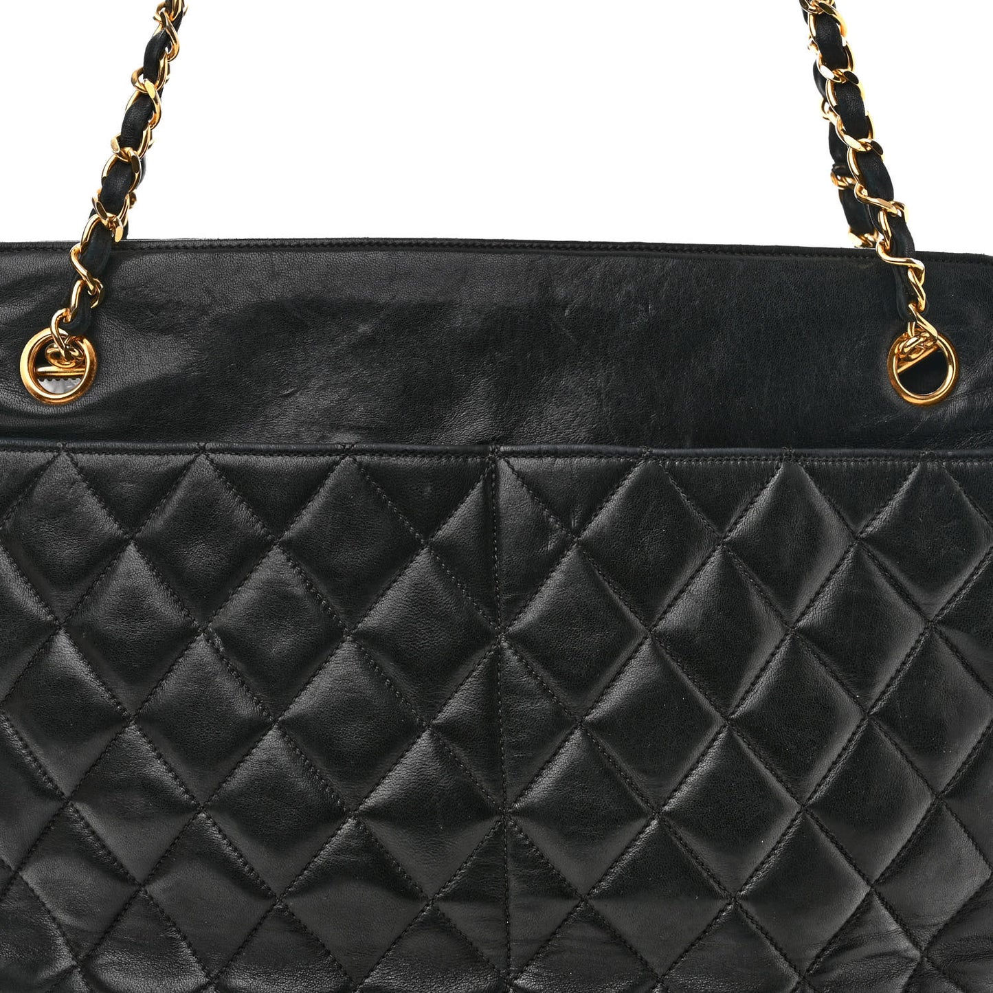 Lambskin Quilted Shoulder Bag Black