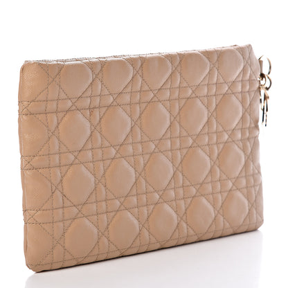 Christian Dior Coated Canvas Cannage Panarea Pouch Beige 3 of 10