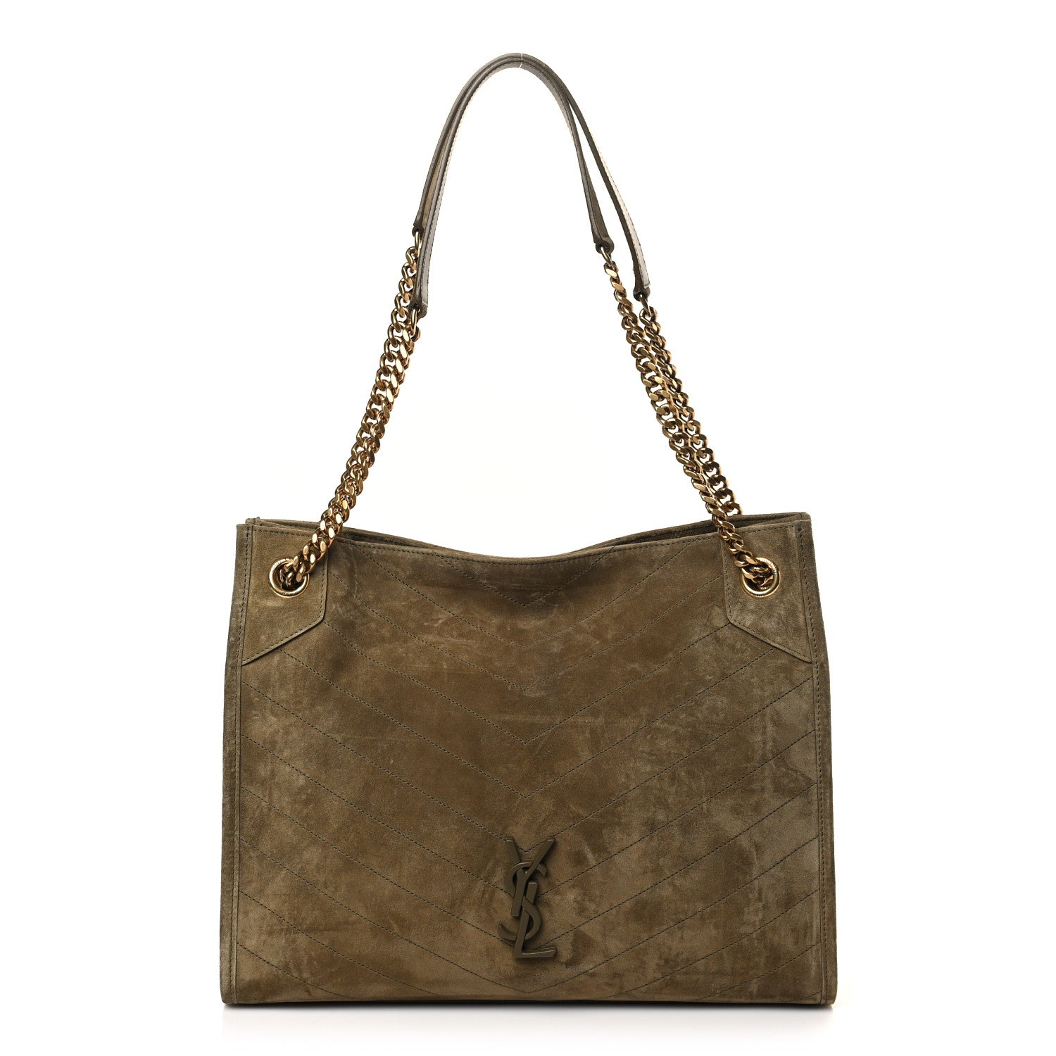 Saint Laurent Suede Matelasse Monogram Medium Niki Shopper Tote New Barley 1 of 9