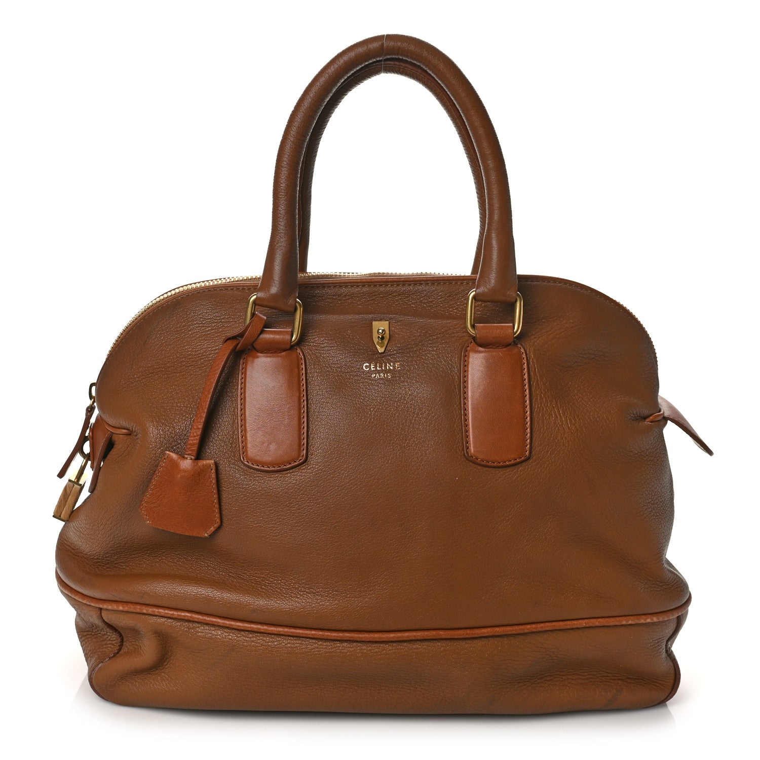 Celine Caflskin Bowling Bag Brown 1 of 14