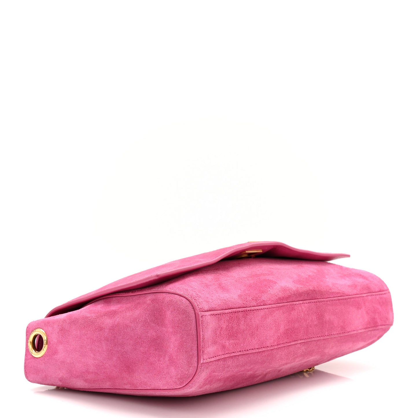 Smooth Calfskin Suede Medium Reversible Monogram Kate Satchel Rose Rubis