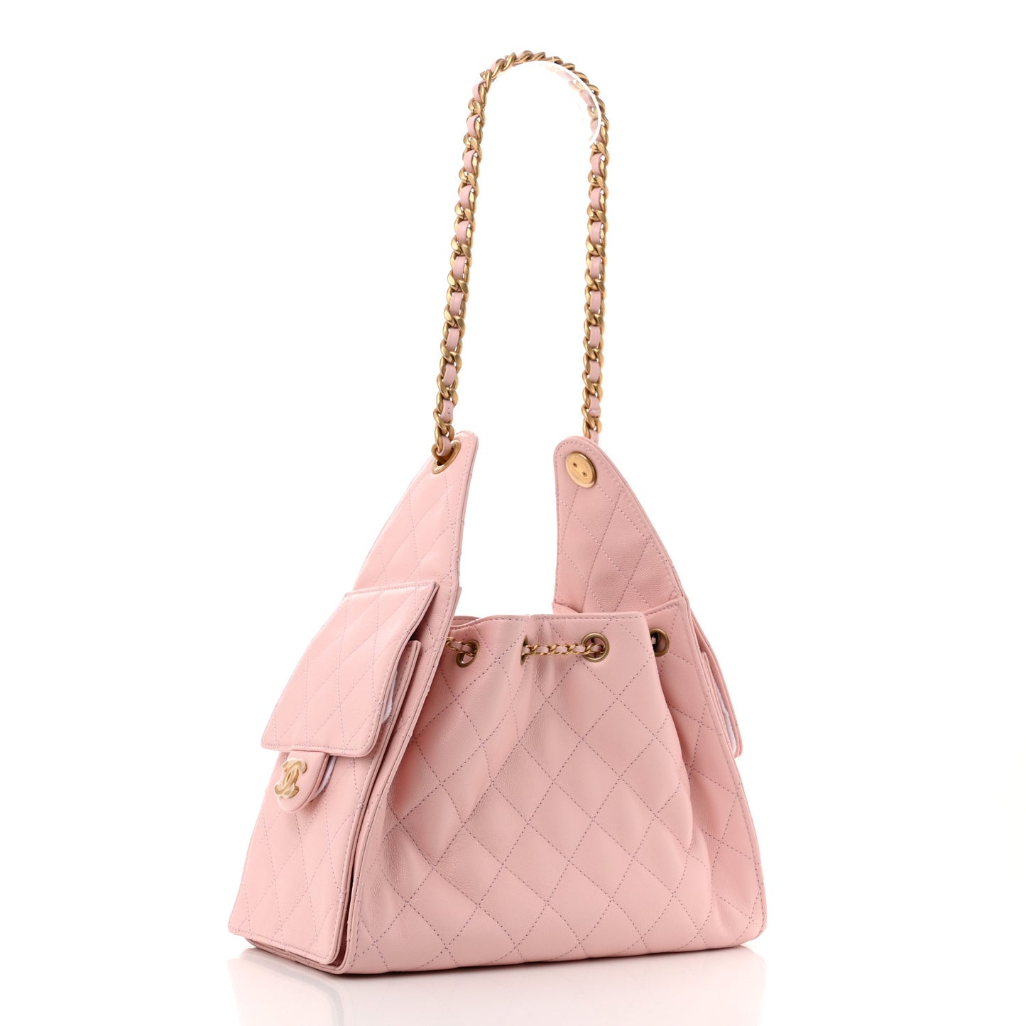 Caviar Quilted Small Chanel 25 Handbag Light Pink