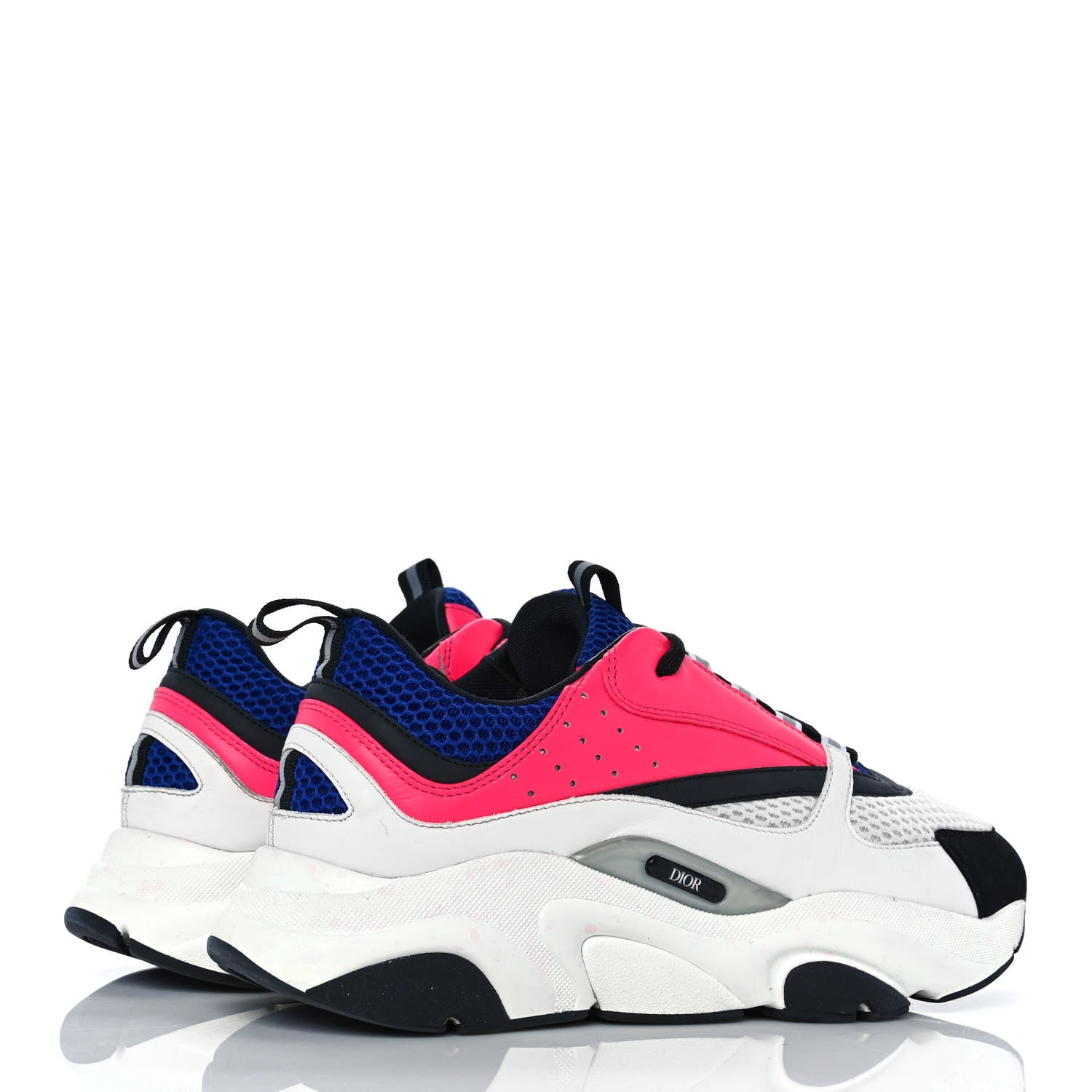 Christian Dior Technical Mesh Calfskin Mens B22 Sneakers 43 White Pink Blue 4 of 9