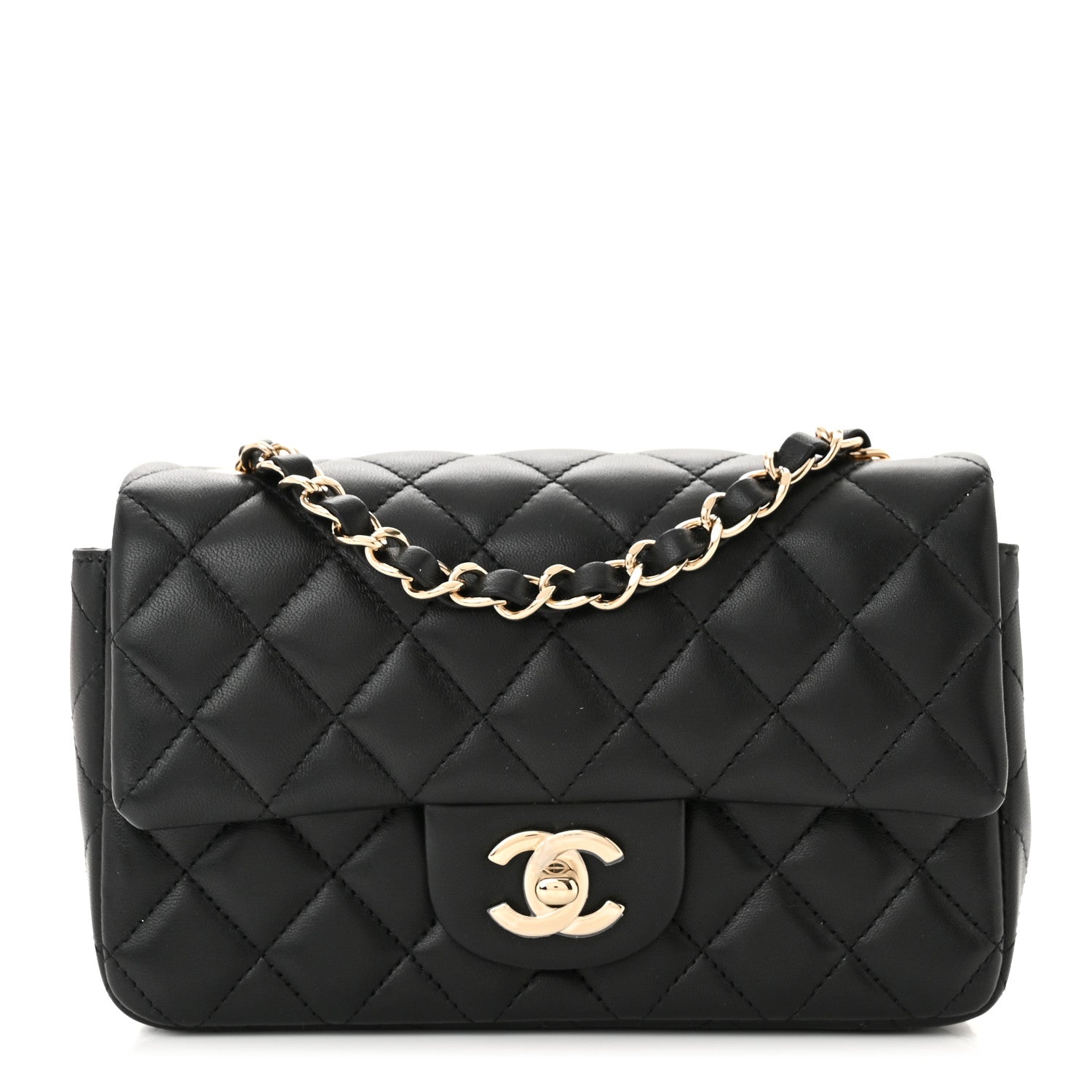 Chanel Lambskin Quilted Mini Rectangular Flap Black 1 of 11