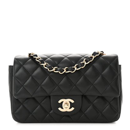 Chanel Lambskin Quilted Mini Rectangular Flap Black 1 of 11