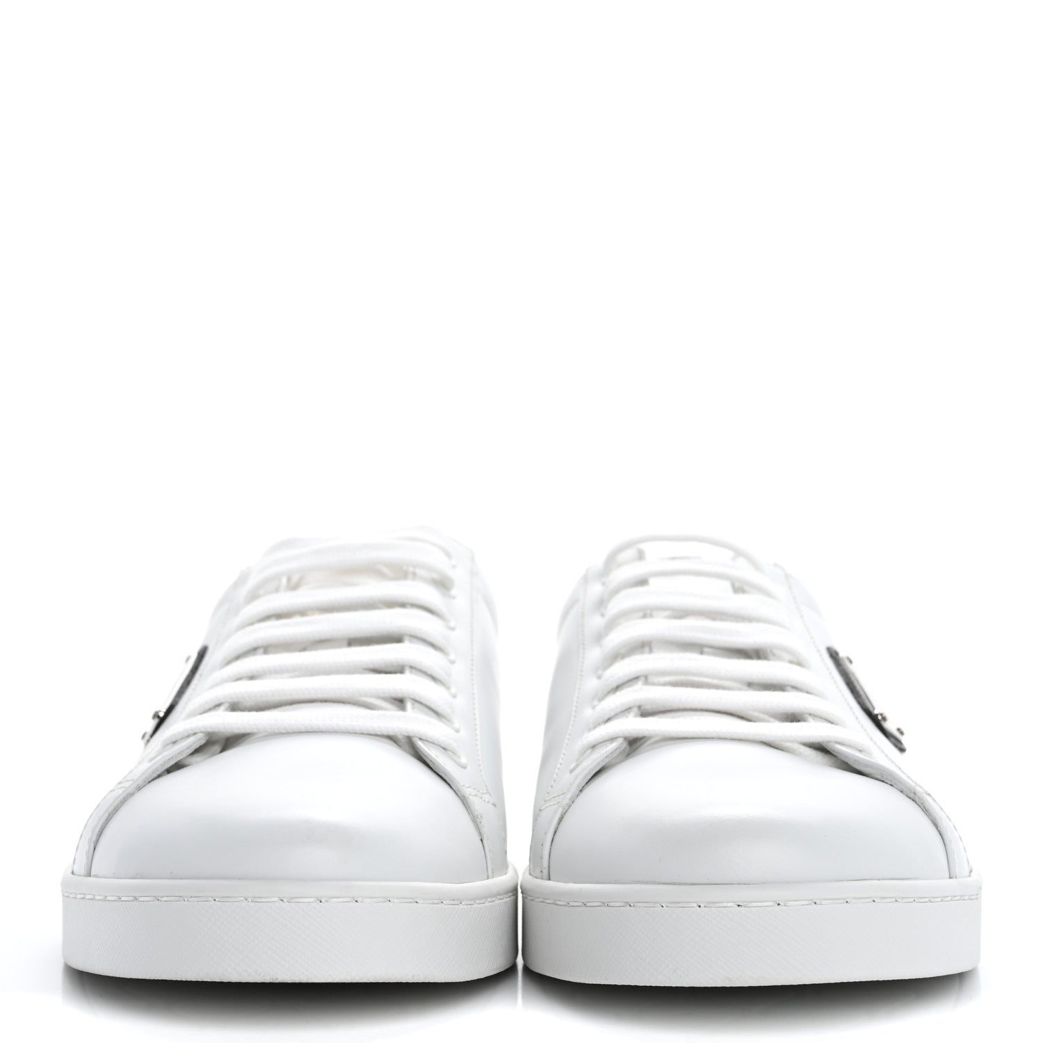 Prada Spazzolato Rois Triangle Logo Mens Low Top  Sneakers 9.5 White Black 3 of 14