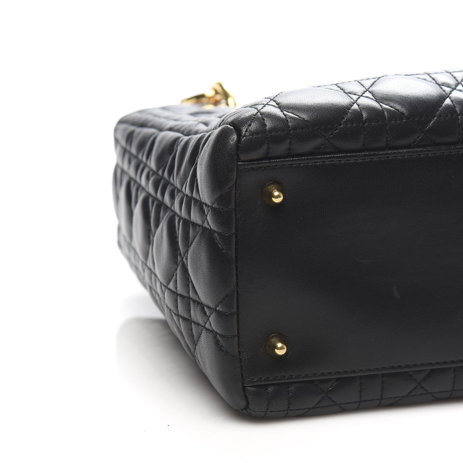 Christian Dior Lambskin Cannage Medium Lady Dior Black 7 of 9