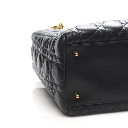 Christian Dior Lambskin Cannage Medium Lady Dior Black 7 of 9