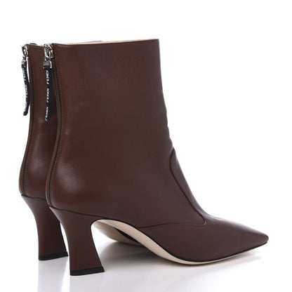 Fendi Lambskin FFreedom Ankle Boots 38.5 Brown 4 of 10