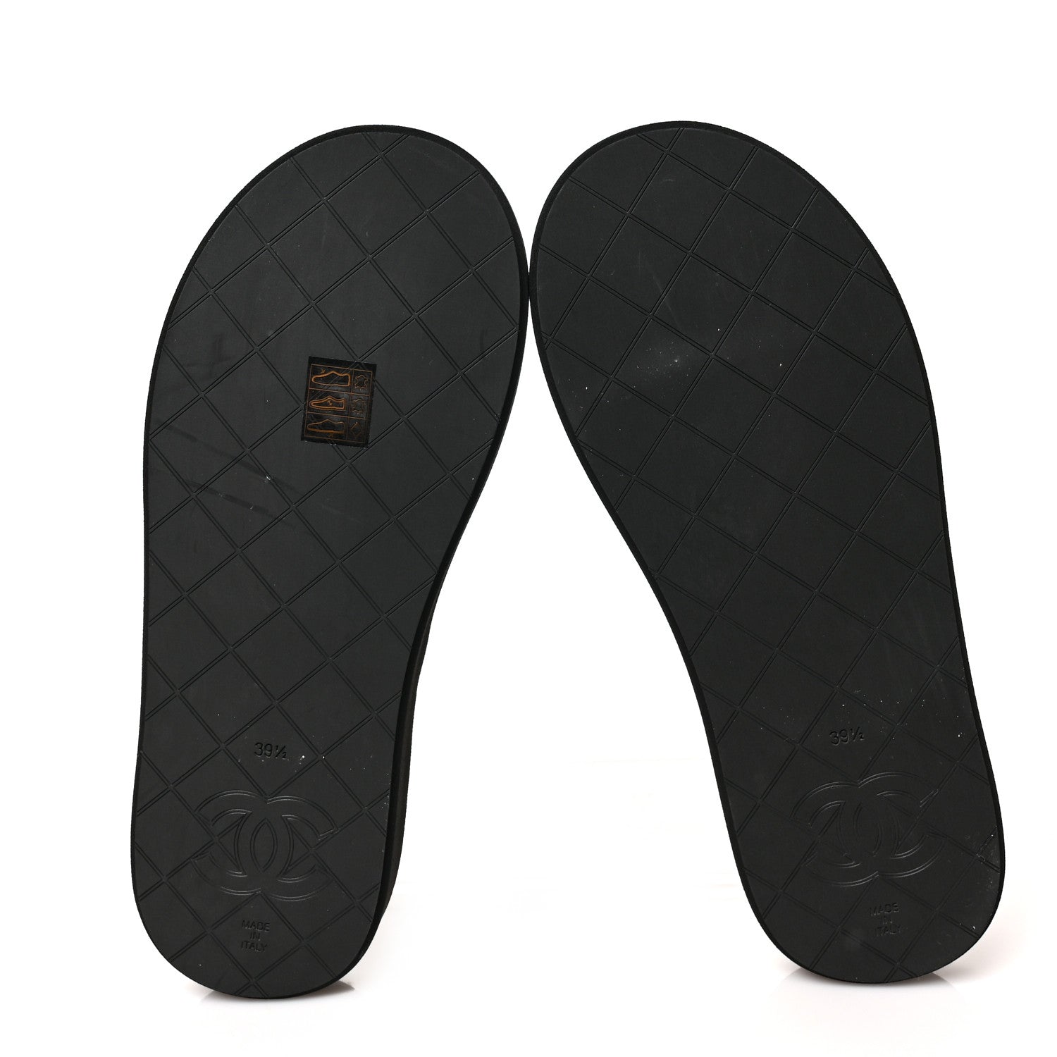 Chanel Lambskin Quilted Padded Charms Thong Sandals 39.5 Black 5 of 8