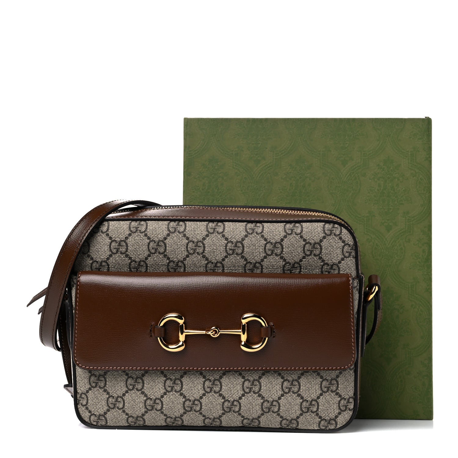 Gucci GG Supreme Monogram Small Horsebit 1955 Shoulder Bag Beige Brown Sugar 13 of 13